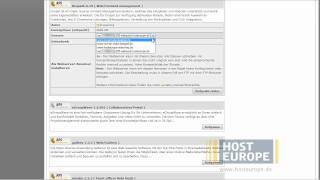 Host Europe VideoFAQ Einrichtung von Webanwendungen [upl. by Oilla856]