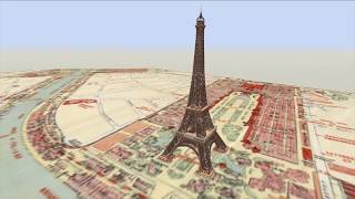 Eiffel Tower Animated Construction Timelapse [upl. by Ecirad]