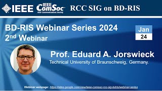 BDRIS SIG Talk 2  Prof Eduard A Jorswieck [upl. by Einnos]