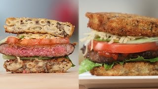 Mac and Cheese Burger Recipe  Eat the Trend [upl. by Aehsat]