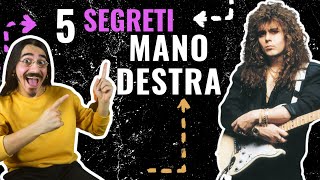 MANO DESTRA chitarra elettrica 5 COSIGLI per migliorare la tecnica  lick PLETTRATA ALTERNATA [upl. by Akitahs]