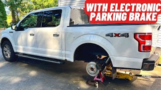 F150 Rear Brake Rotor and Pad Replacement With Electronic Parking Brake [upl. by Aggi]