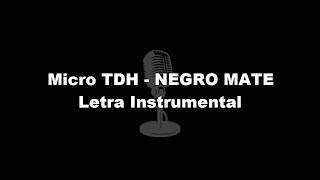 Micro TDH  NEGRO MATE Letra Instrumental [upl. by Munroe]