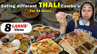 Eating different THALI Food for 24 Hours  Food Challenge🍱 [upl. by Nawat]