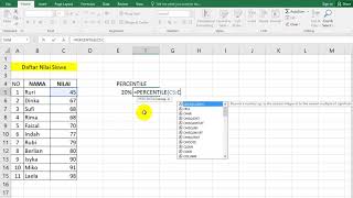 Cara Mudah Menghitung Percentile di Microsoft Excel [upl. by Pachston]