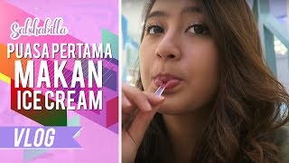 SALSHABILLA VLOG  PUASA PERTAMA MAKAN ICE CREAM [upl. by Eizzik40]