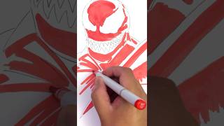 Drawing Carnage with markers 😱 drawing marvel shorts [upl. by Pentha664]