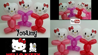 HELLO KITTY CON GLOBOS  GLOBOFLEXIA  HELLO KITTY BALLOON TWISTING [upl. by Carrington139]