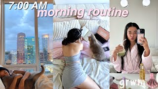 7 AM MORNING VLOG ♡ my productive  healthy routine aesthetic self care pilates classes  GRWM [upl. by Balfour838]