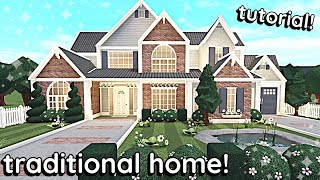 2 Story Traditional Bloxburg House Build Exterior Tutorial [upl. by Kcorb]