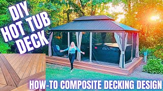 DIY Hot Tub Deck  How To Build A Composite Floating Deck With A Design [upl. by Thurstan]