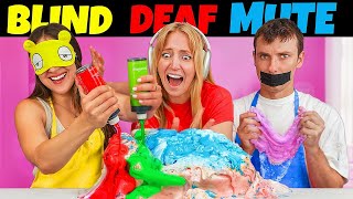 BLIND DEAF amp MUTE Slime Making Challenge [upl. by Naud212]