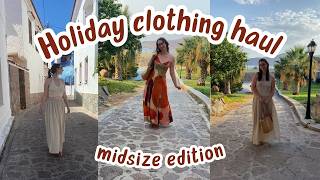 Holiday clothing haul  Midsize edition [upl. by Ahseia442]