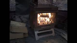 Pomoly Dweller wood stove in my RBM Outdoors UP5 Hot Tent [upl. by Keane]