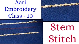 Aari Embroidery Class 10  STEM Stitch  Tamil Tutorial [upl. by Orelie703]