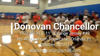 Donovan Chancellor  High School All American Basketball Showcase  Orlando FL  Oct 2 2107 [upl. by Marentic]