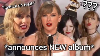 Taylor Swift being CHAOTIC at 2024 Grammys for 2 minutes straight [upl. by Eseerehs]