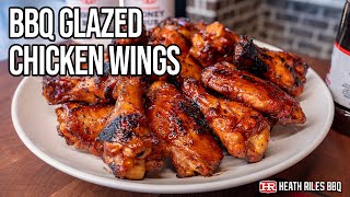 Grilled BBQ Chicken Wings on the Weber Kettle  Heath Riles BBQ [upl. by Richie]