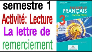 La lettre de remerciement 3 ème année collège manuel passerelle pagequot3637quot [upl. by Eiddet]