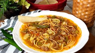 FIDEO WITH GROUND BEEF AND POTATOES  Sopa De Fideo Con Carne ❤️ [upl. by Beaulieu736]