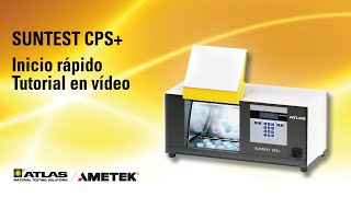 Tutorial en vidéo SUNTEST CPS Inicio rápido [upl. by Ier]