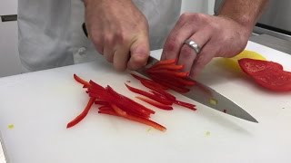 How to Use a Knife to Finely Dice or Brunoise  My Recipes [upl. by Lesab34]