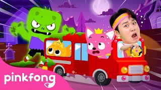 The Wheels on the Halloween Bus go Round and Round  Escape the Monsters  Hoi  Official Pinkfong [upl. by Adnawad]