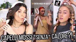 CAPELLI MOSSI SENZA CALORE PROVO il METODO PIÙ VIRALE DI TIK TOK😱  Adriana Spink [upl. by Okemak]