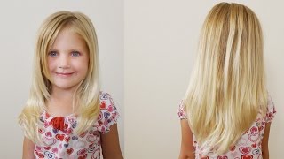 How To Cut Girls Hair  Long Layered Haircut for Little Girls [upl. by Ttirrem296]