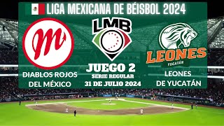 ⚾️Diablos Rojos vs Leones de Yucatán⚾️Donde Verlo EN VIVOLiga Mexicana de Béisbol 2024 [upl. by Prichard46]