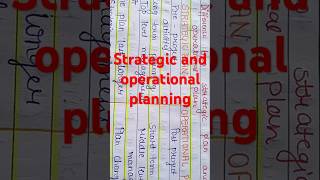 Strategic and operational planning Difference between operational and strategic plan bsc nsg [upl. by Zeph]