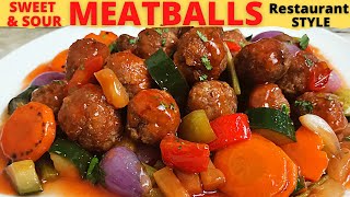 SWEET AND SOUR MEATBALLS  Sweet and Sour BOLA BOLA  Chinese Restaurant Style  How to Cook [upl. by Shalna]