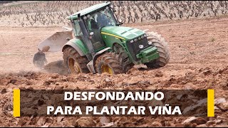 DESFONDANDO JOHN DEERE 8330 para plantar VIÑEDO en CENICERO La Rioja [upl. by Romeyn]