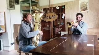 Stefan Huber und Sebastian Höglauer spielen New Blood von Youngblood Brassband  Miraphone Tuba [upl. by Vinni]