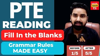 PTE READING FILL IN THE BLANKS  Grammar Tips and Tricks for scoring 9090 in PTE READING [upl. by Anniroc16]