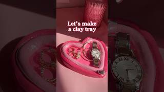 Lets make a heart clay tray💗 diy shorts clay potteryforbeginners pink [upl. by Thursby684]