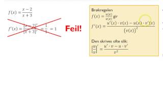 S2  31d  Derivasjon brøkregelen [upl. by Jonie]