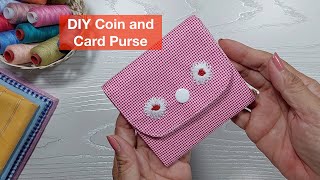 DIY Card Holder Wallet  Coin Pouch Wallet  Coin Purse  Purwas Sewing Time [upl. by Nosae]