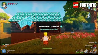 COMMENT CONSTRUIRE UNE MAISON EN RONDINS DANS UN MONDE SURVIE SUR LEGO FORTNITE [upl. by Ellenwad]