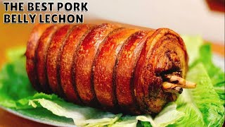 THE BEST PORK LECHON BELLY ROLL IN OVEN  CRISPY AND TASTIEST LECHON [upl. by Bronez]