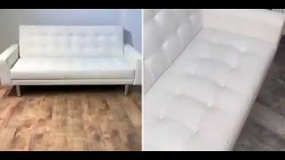 Futón luxury Blanco Sofá cama de ecocuero blanco [upl. by Subocaj]