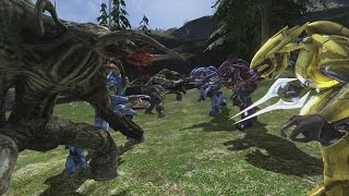 Halo 3 AI Battle  Flood vs Elites [upl. by Roanna221]