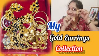 My gold earringsgold earrings designs with weightbeautifulcollectionsuhasinilifestylevlogs [upl. by Anecuza709]