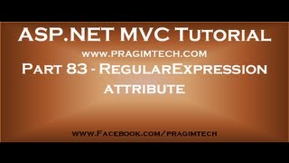 Part 83 RegularExpression attribute in asp net mvc [upl. by Ednew279]