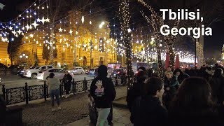 New Year Just Started Rustaveli Avenue Tbilisi Georgia 🇬🇪 January 2 2024 [upl. by Lomasi]