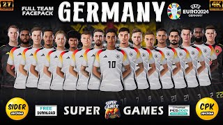 GERMANY Facepack EURO 2024 Full Team  SIDER ◆ CPK  PES 2021  FL24  All Patchs  24 Players [upl. by Lissie757]