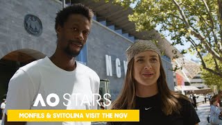 Monfils and Svitolina Visit The National Gallery of Victoria  Australian Open 2022 [upl. by Smoht446]