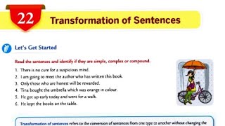 Transformation of Sentences  Ch22  Part1  Class8 Collins English grammar and composition book [upl. by Pryor505]