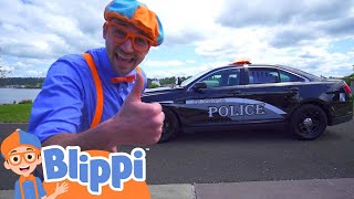 Blippi Explores a Police Car Blippi Kids Fun amp Educational Cartoons [upl. by Ahseat759]