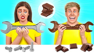 Real Food vs Chocolate Food Challenge  Eating Only Sweet 24 Hours by Multi DO Challenge [upl. by Nnalyrehc]